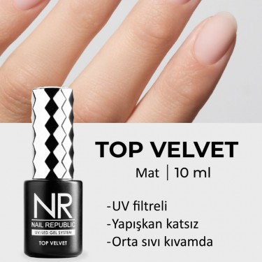 Nail Republic  Top Coat Velvet (Mat ve Kadife Görünüm)