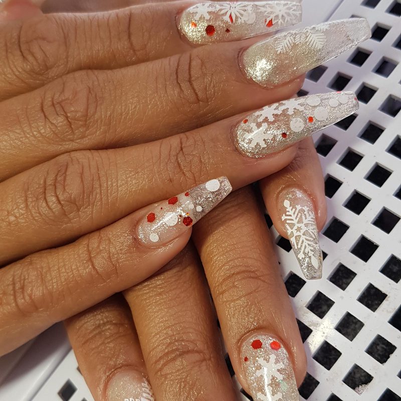 christmas glitter nail art
