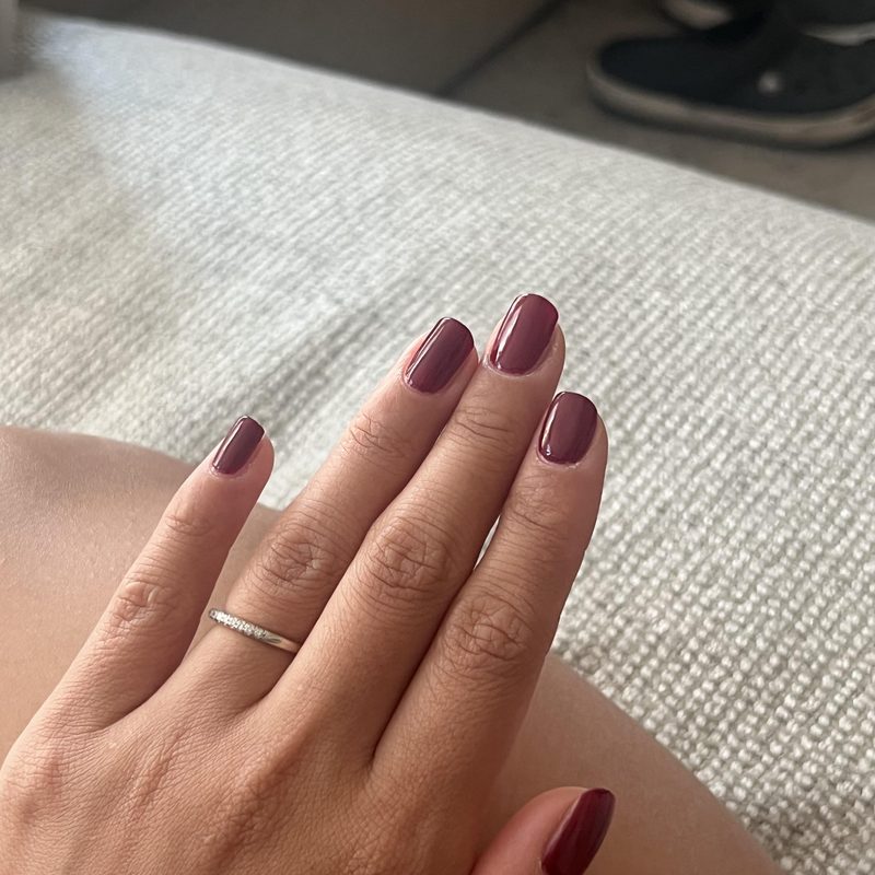 close-up of gel nail art paint versus traditional polish finish