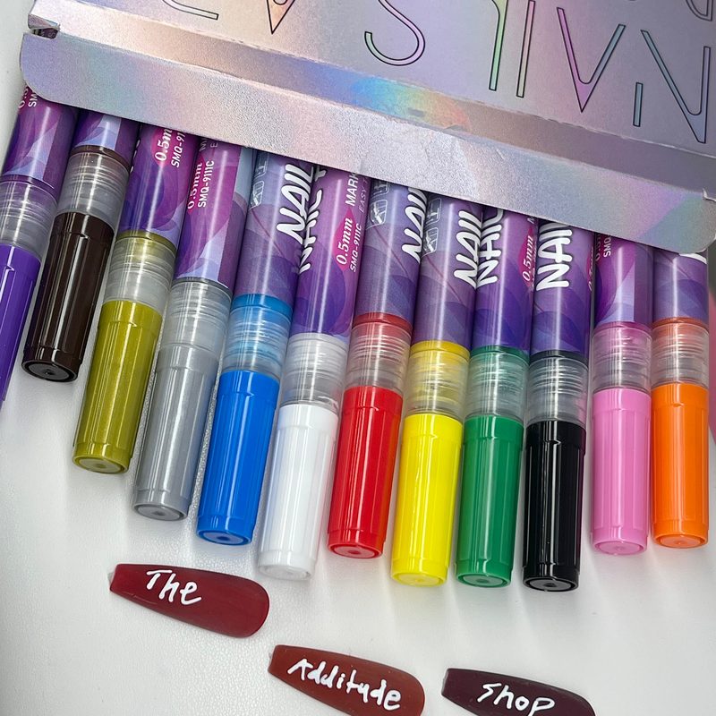 colorful gel nail art pens for detailed manicure designs