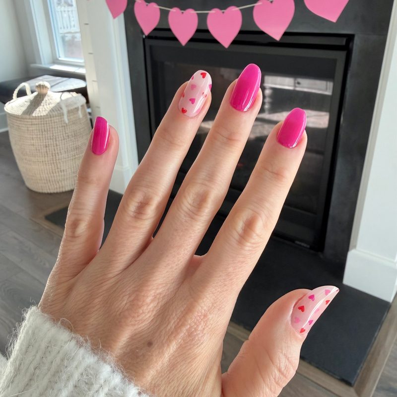 DIY manicure featuring water nail art decals on healthy nails
