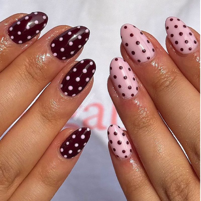 examples of colorful abstract nail art designs with varied shapes