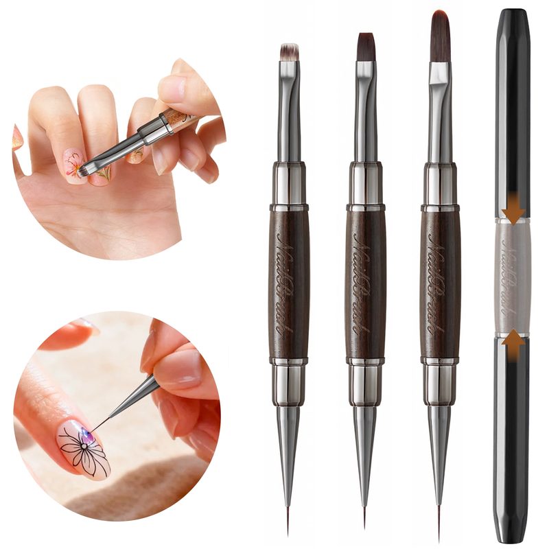 hand cleaning nail art brush with brush cleaner