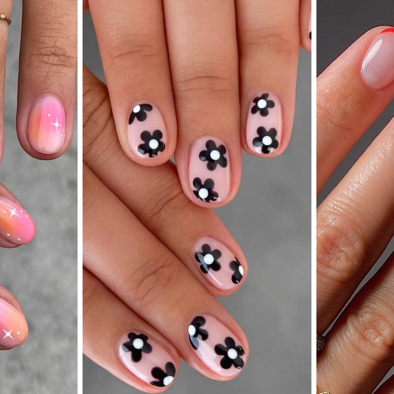 modern nail designs using nail art water transfer stickers with holographic effects