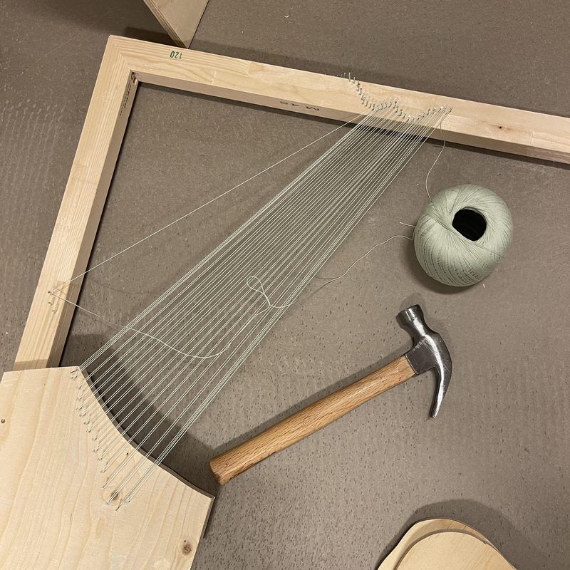nail art tools and metallic powders used for hammer and nail art