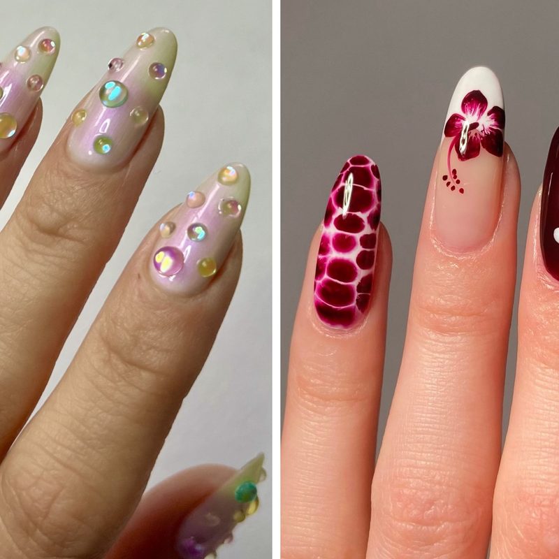 Vibrant and colorful nail art inspired by Klutz books nail art projects