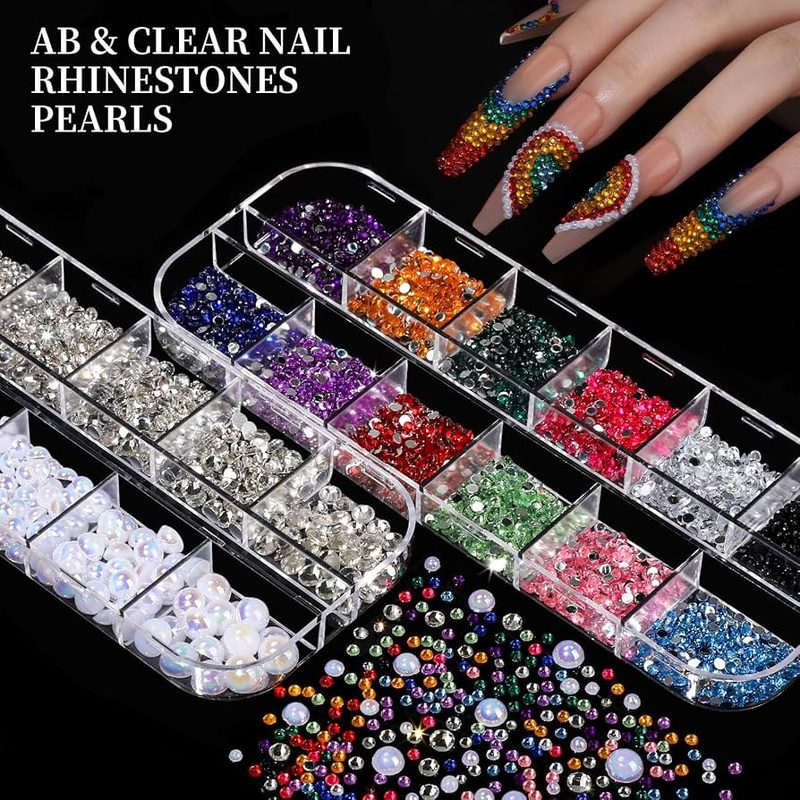 assorted colorful rhinestones for nail art accessories