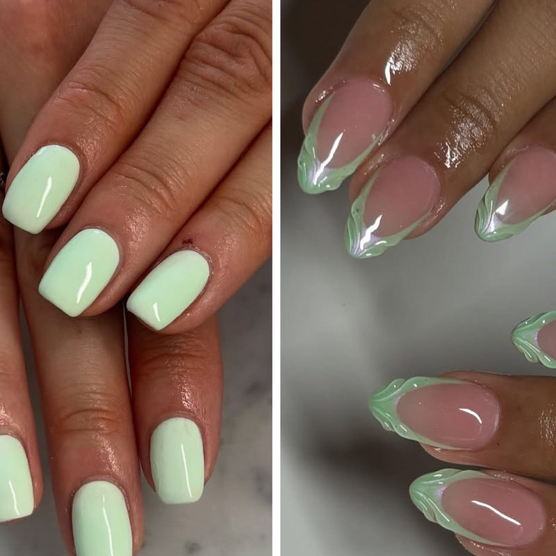 classic solid color nails in neutral tones