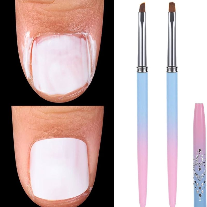 Cleaning a fine nail art brush with brush cleaner