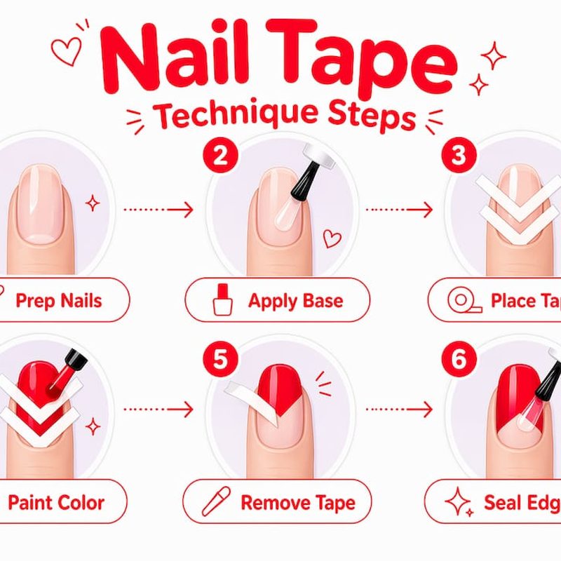 close-up of chipped nail polish due to tape mistakes