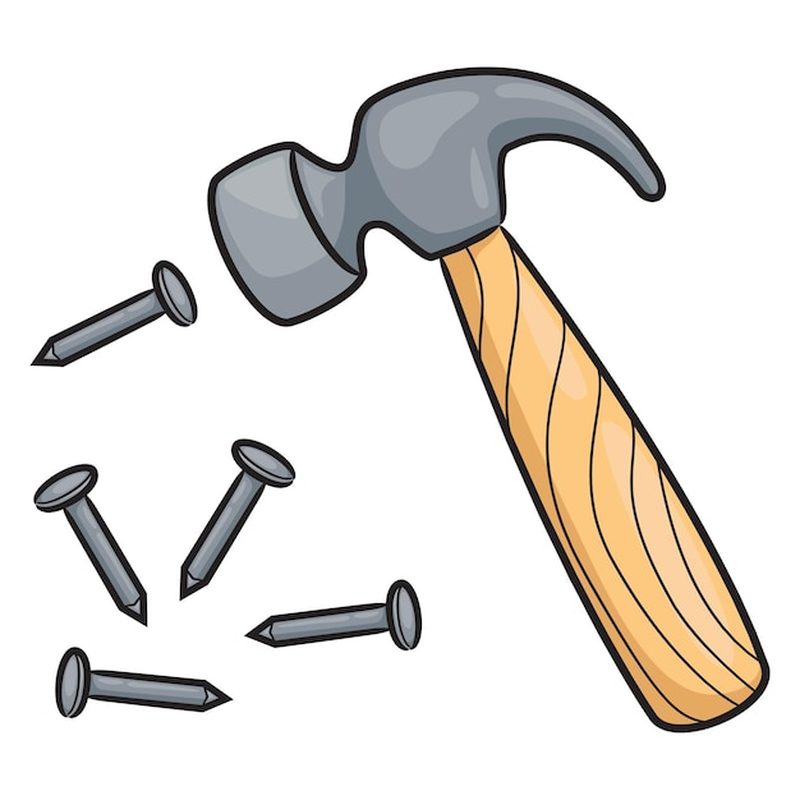 collection of hammer and nails clip art vectors suitable for nail salon design