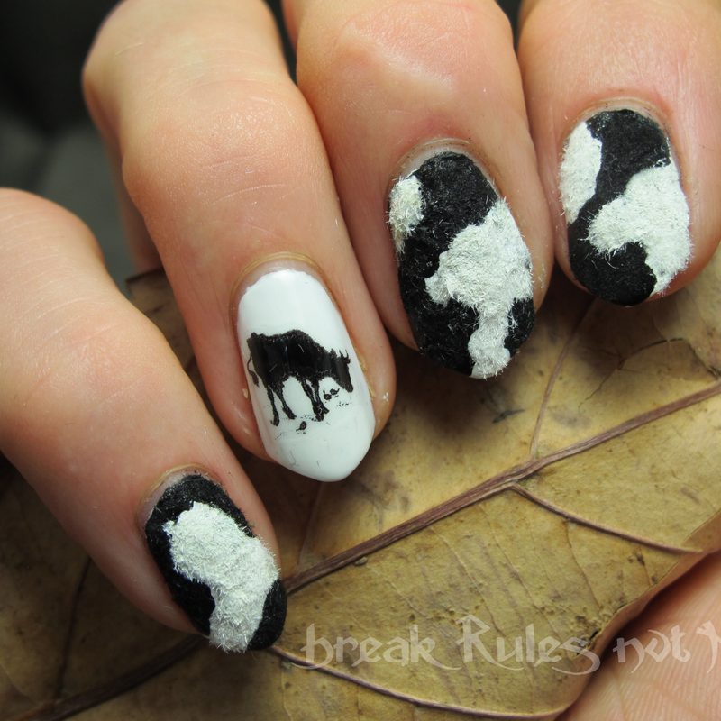 demonstration of nail art flocking powder application with manicure tools