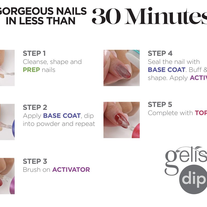 hands using gelish nail art kit with UV lamp curing polish