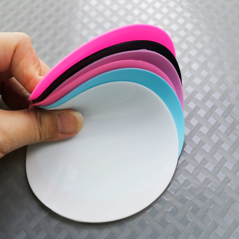 manicure workspace setup featuring silicone mat for nail art
