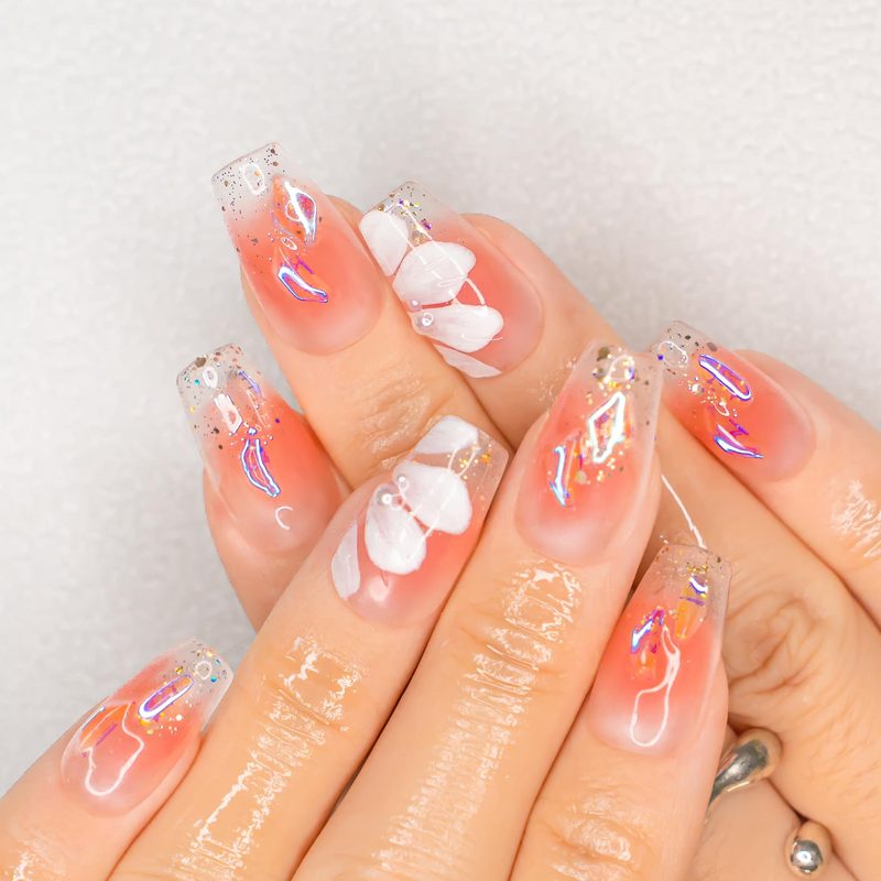 Minimalist delicate floral nail art designs with pastel colors and thin strokes