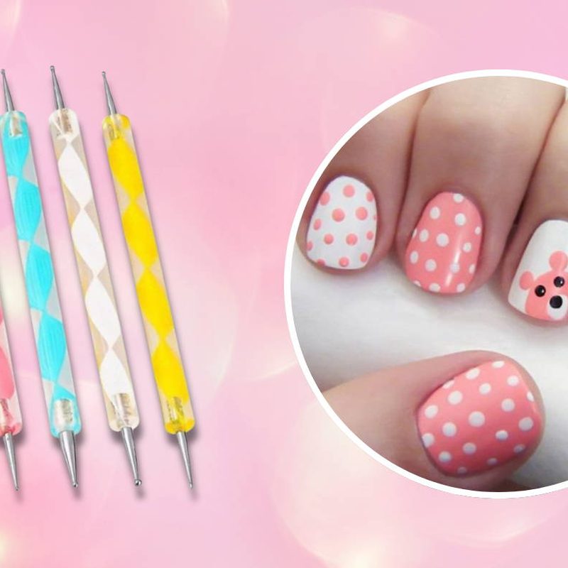 modern nail art equipment including stamping plates and airbrush kits