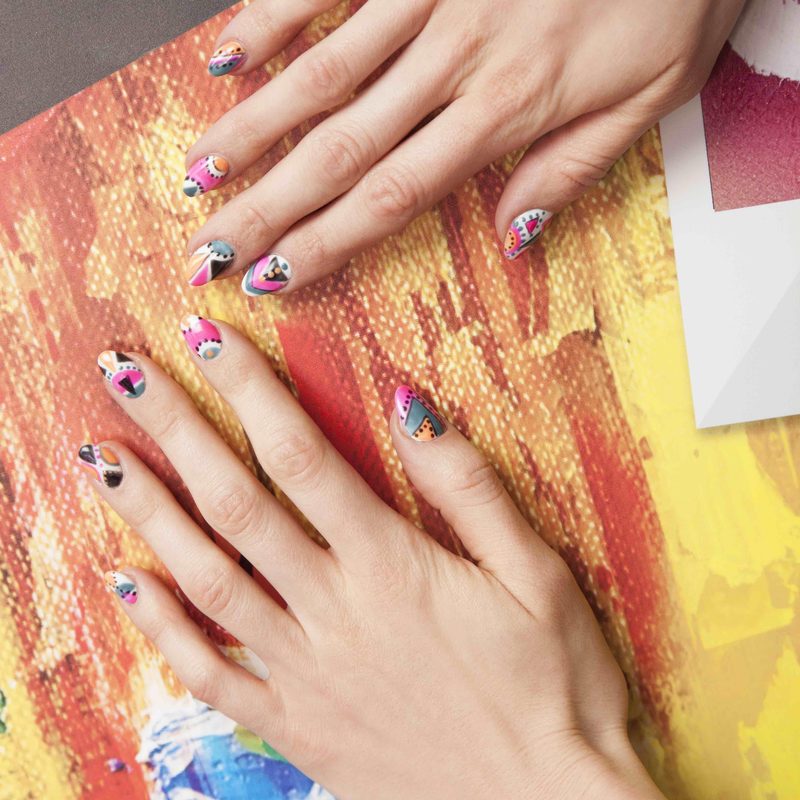 nail art color blocking