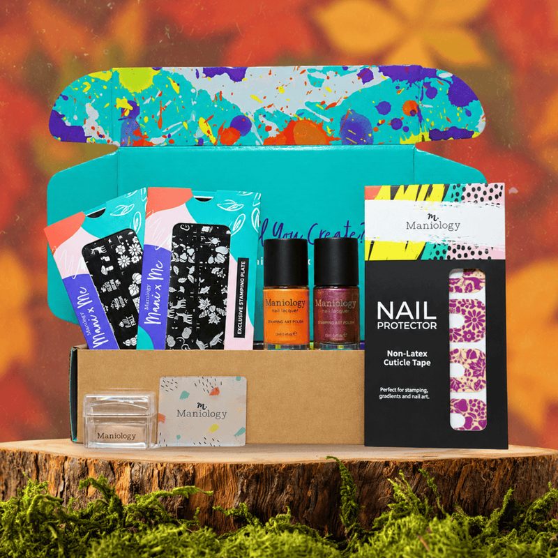 open nail art subscription box with manicure kit and tools