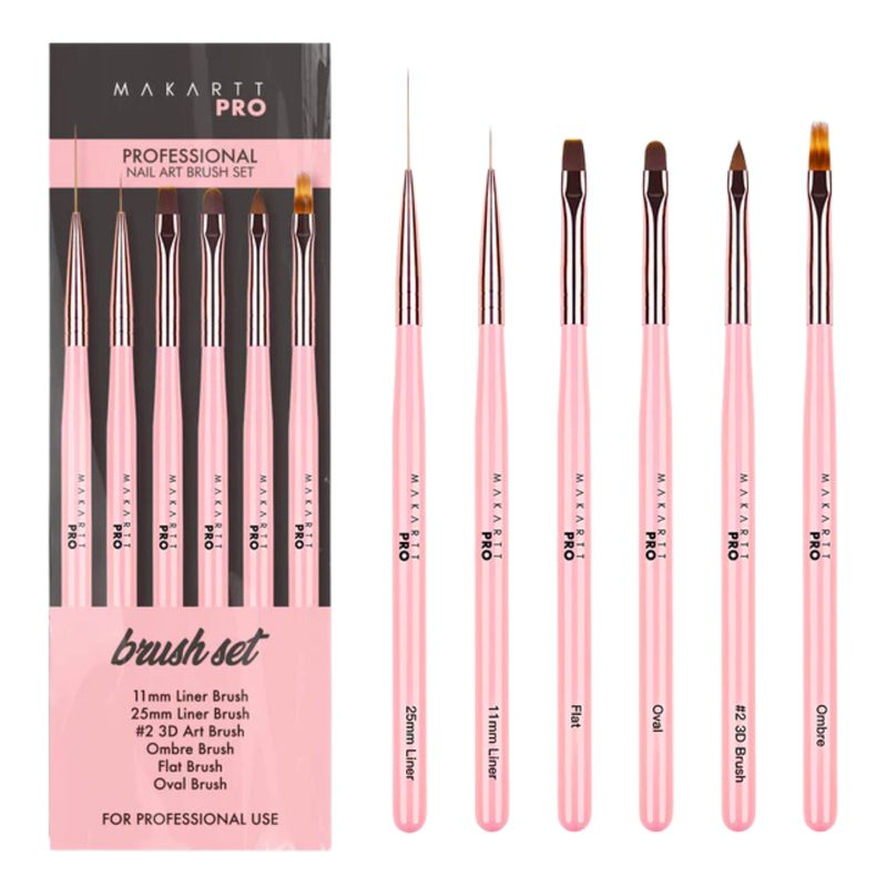 organized professional nail art brush kit with various brush types