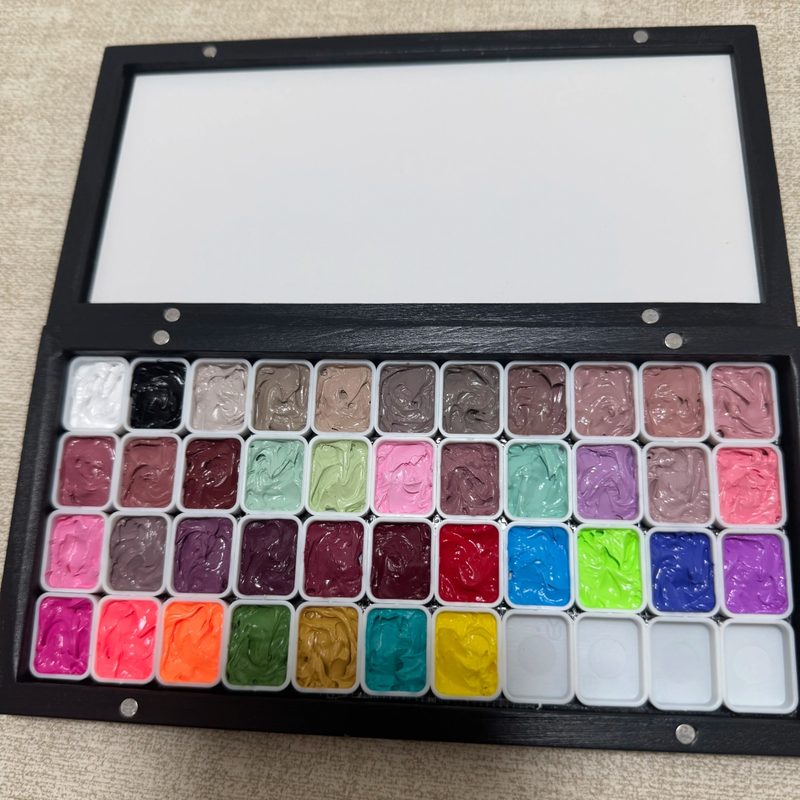 palette of diverse nail polish colors for solid color nail art