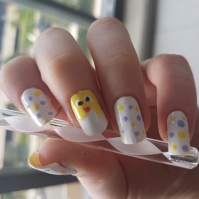 simple beginner nail art designs showing basic dots and stripes