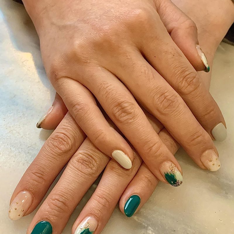 solid color nail art