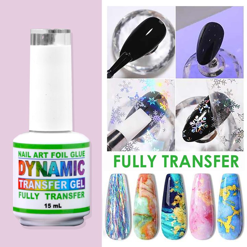 variety of nail art foil adhesive bottles displayed