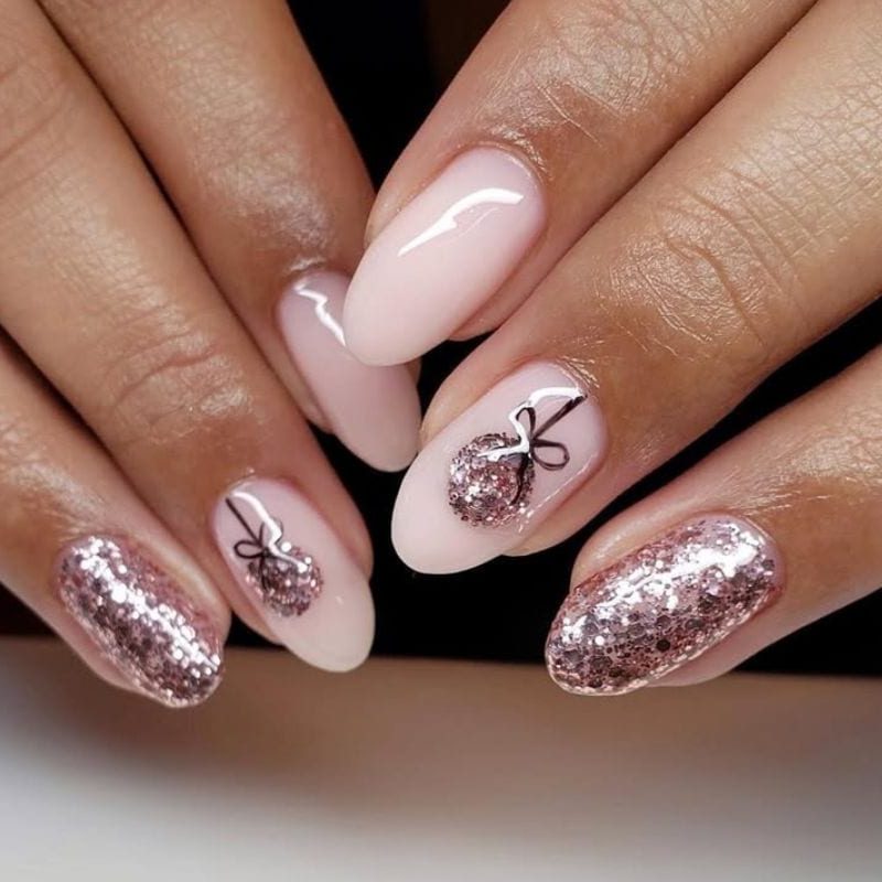 christmas glitter nail art designs