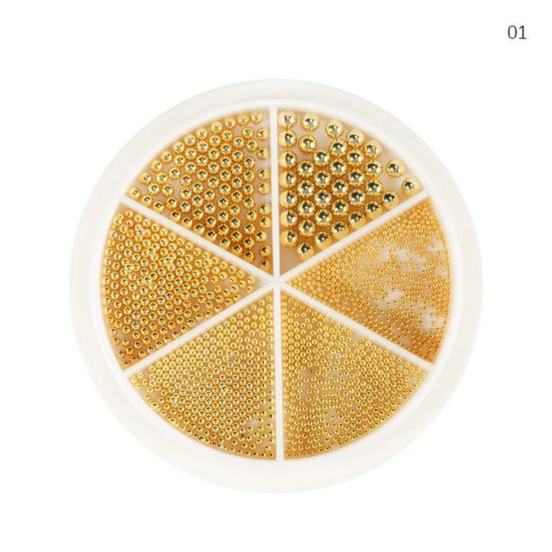 close-up image of colorful caviar beads used for textured nail art