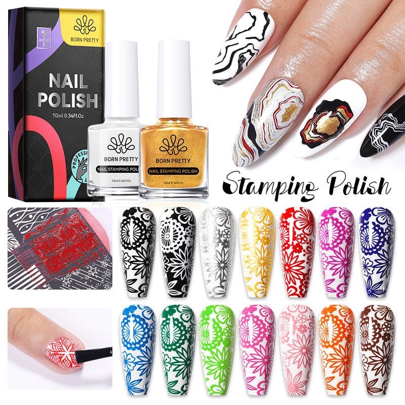 collection of best nail polish for stamping in various vibrant colors
