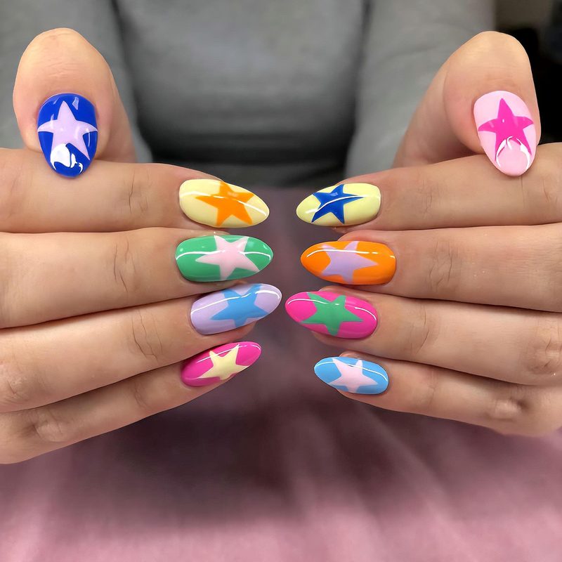 Collection of trendy nail art templates printable featuring seasonal and geometric designs