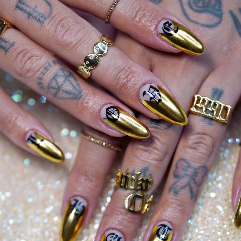 creative nail art designs featuring various nail decals