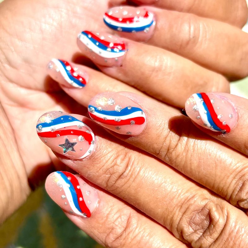 easy fourth of july nail art