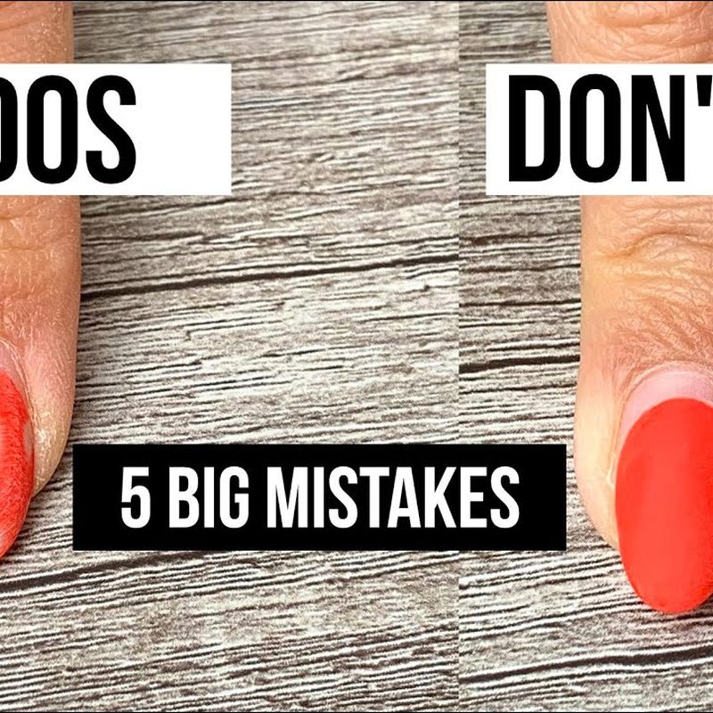 Illustration of nail dust removal mistakes with improper brush use