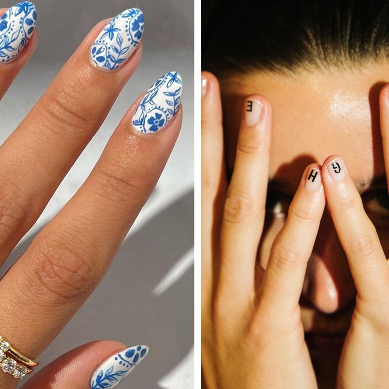 modern nail art designs showcasing metallic and gel paint for nail art trends