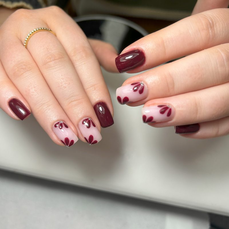 nail art pricing menu displayed at a salon