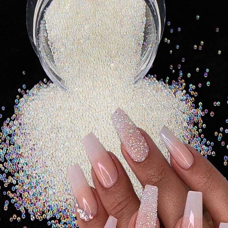 nail art with caviar beads