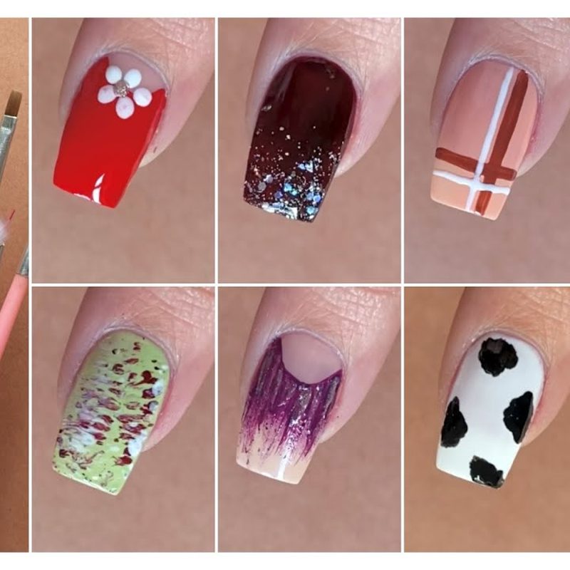 nail art with thin brush