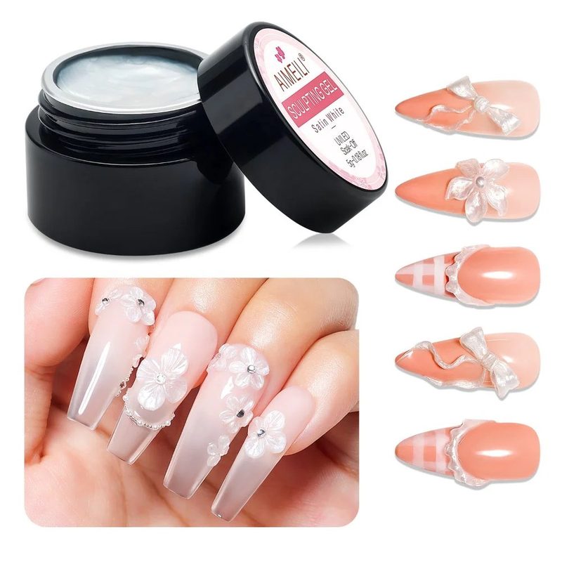 Nail technician offering sculpting gel services in a modern nail salon