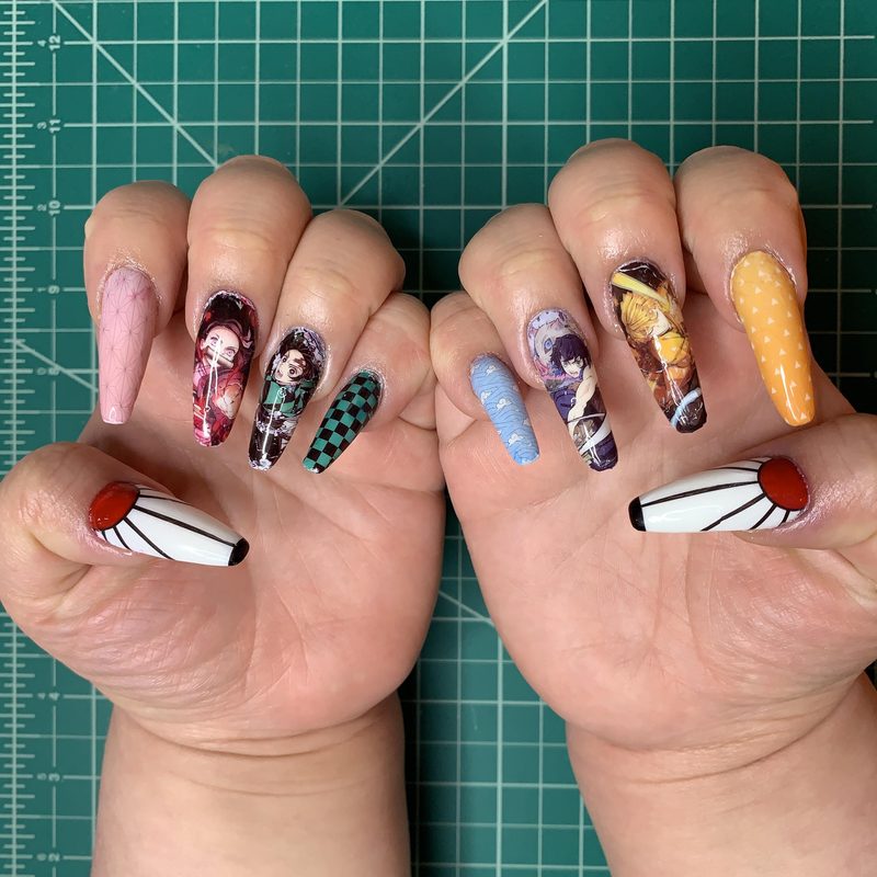 Printed nail art templates on paper ready for use