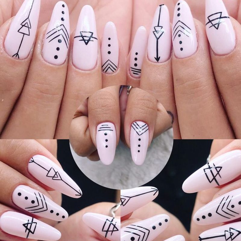 simple tribal nail art