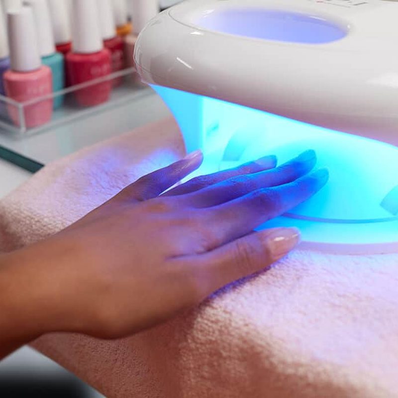 UV cure gel being applied for long-lasting gel polish